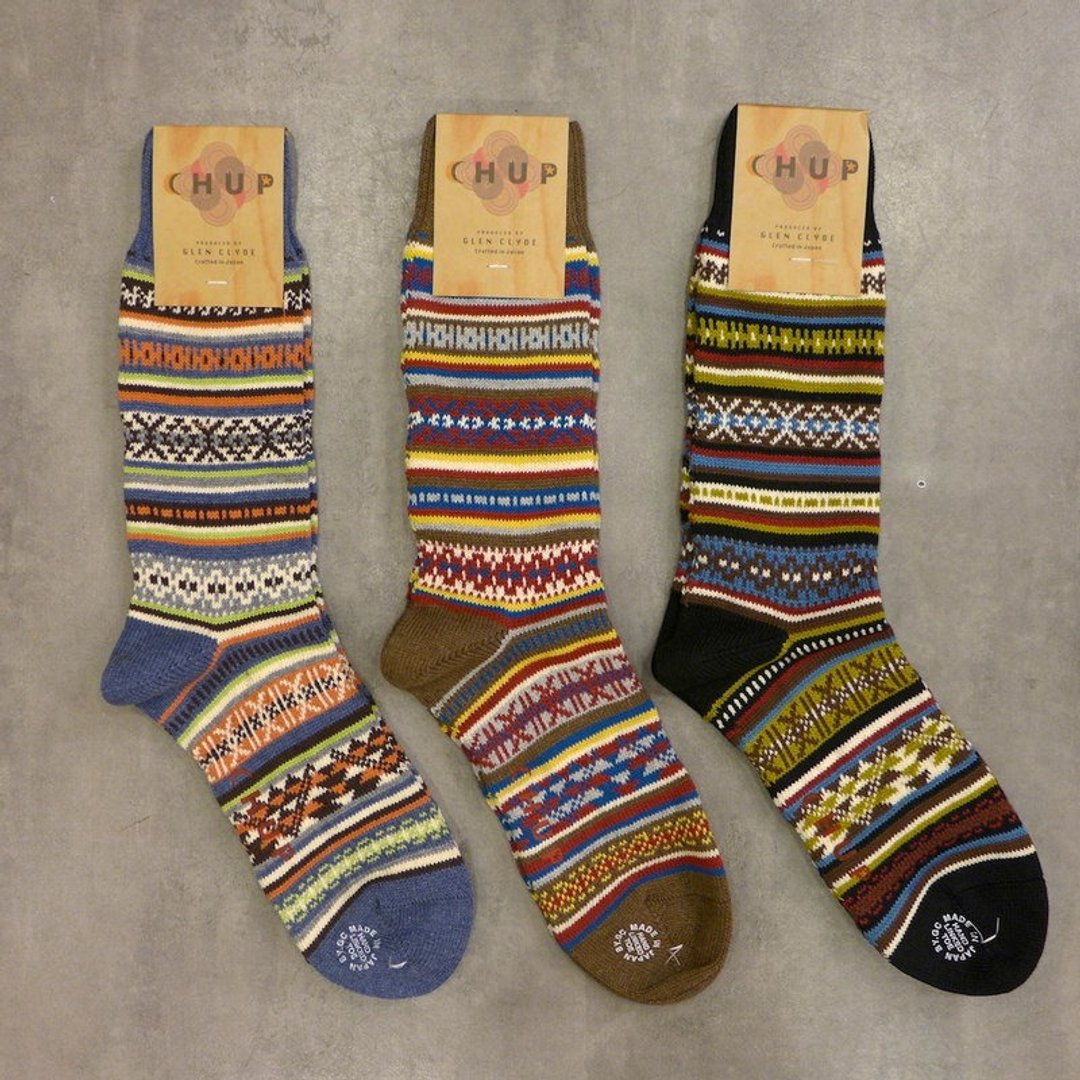 Fairycookies 日本制造 CHUP SOCKS 民族风雪花袜 M号 TABIAT 长袜 - 袜子 - 棉 多色