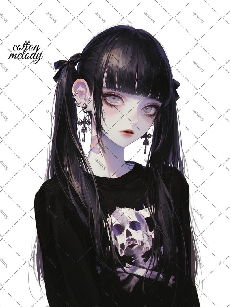 original sticker no.1738 人物贴纸 原创贴纸 人物贴纸 女孩贴纸 原创人物贴纸 - 贴纸 - 纸 