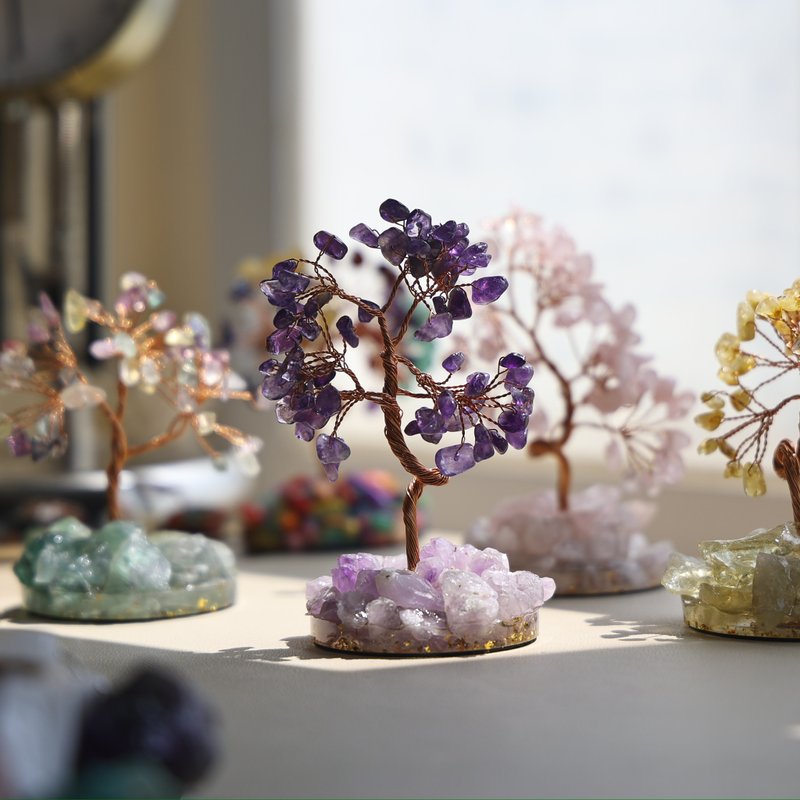 天然碎石原石发财树摆饰 - 摆饰 - 水晶 