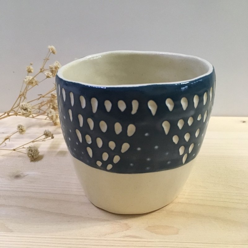 手捏陶''盆栽花器'' - 植栽/盆栽 - 陶 蓝色