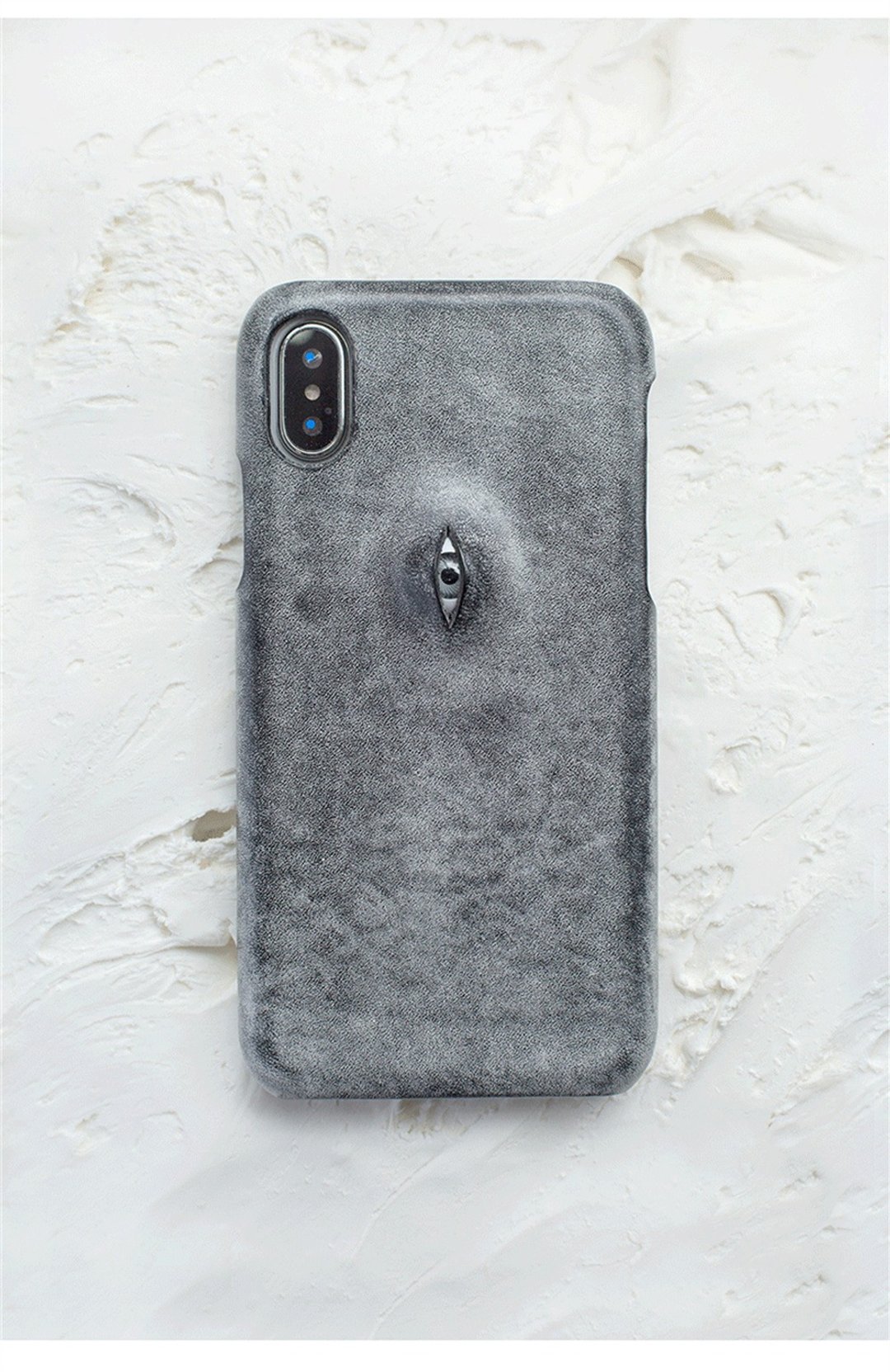 多色 單眼竪眼真皮手機殼 Alleyes 手作手機保護套 iPhone 12-16 - 手机壳/手机套 - 真皮 黑色