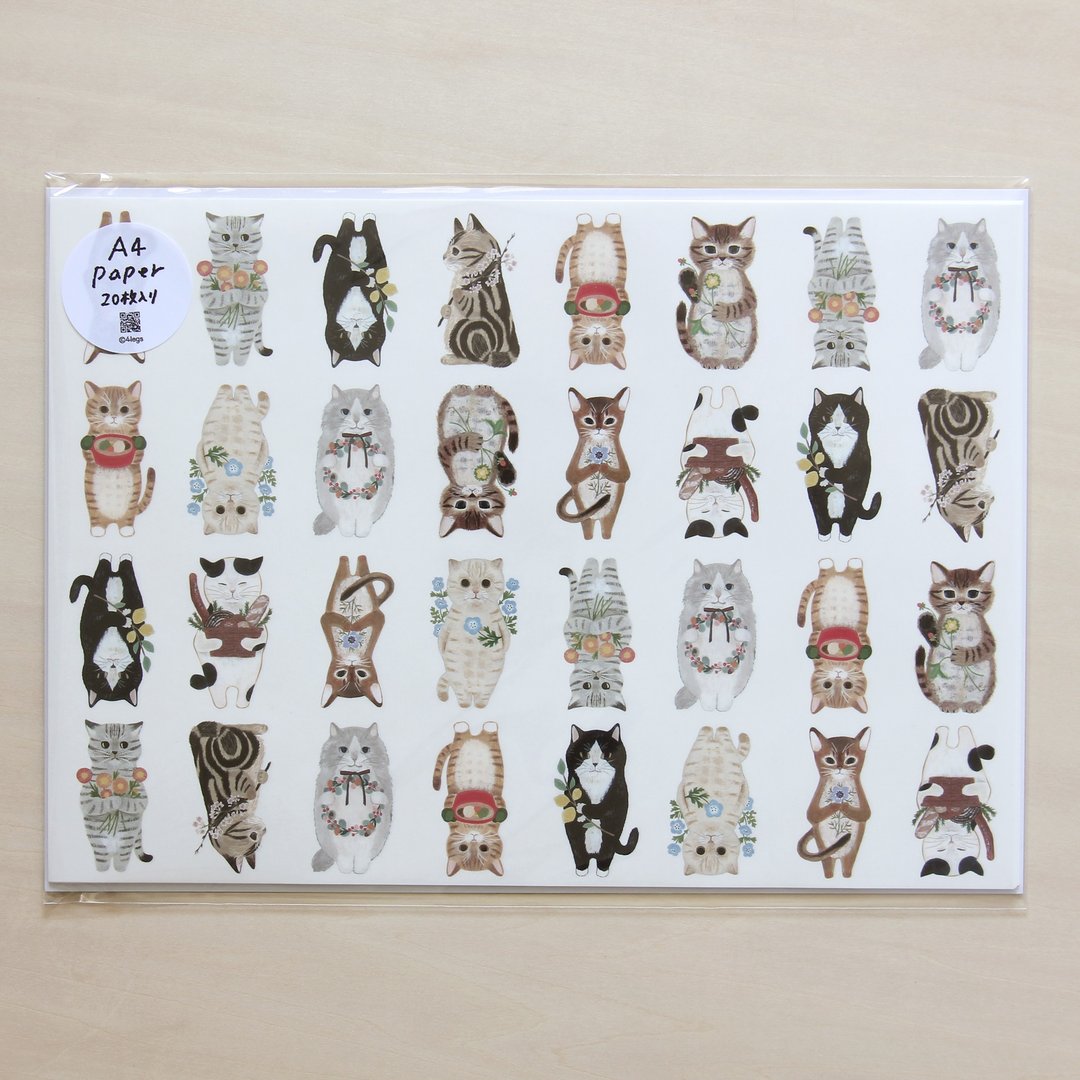 A4 设计纸 绘本中的猫 NO.2 (20张入) - 纸盒/包装盒 - 纸 