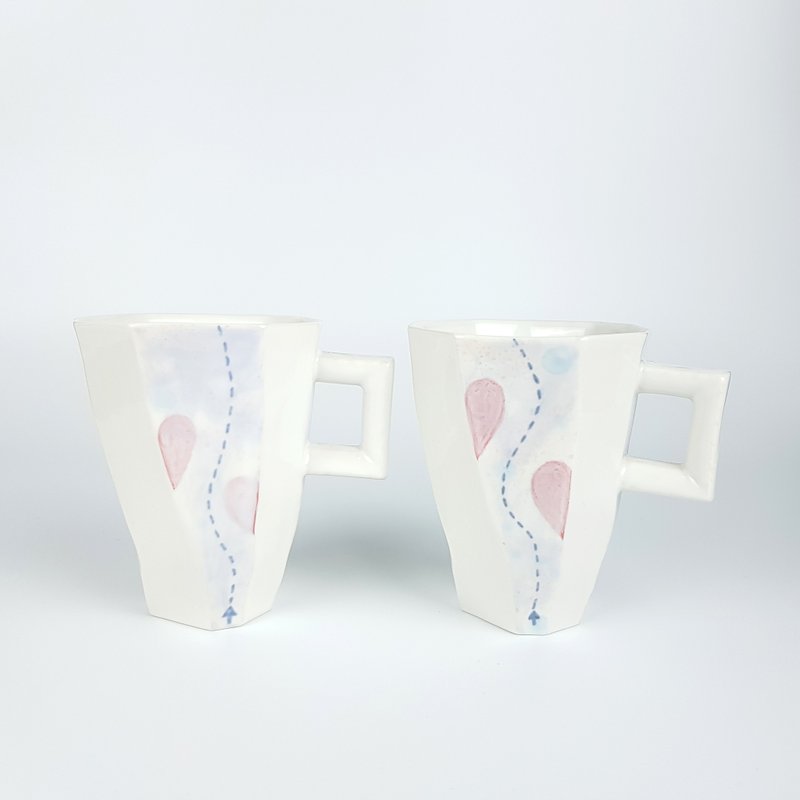 块面杯系列 - 块面马克对杯  爱同行 - 咖啡杯/马克杯 - 瓷 多色