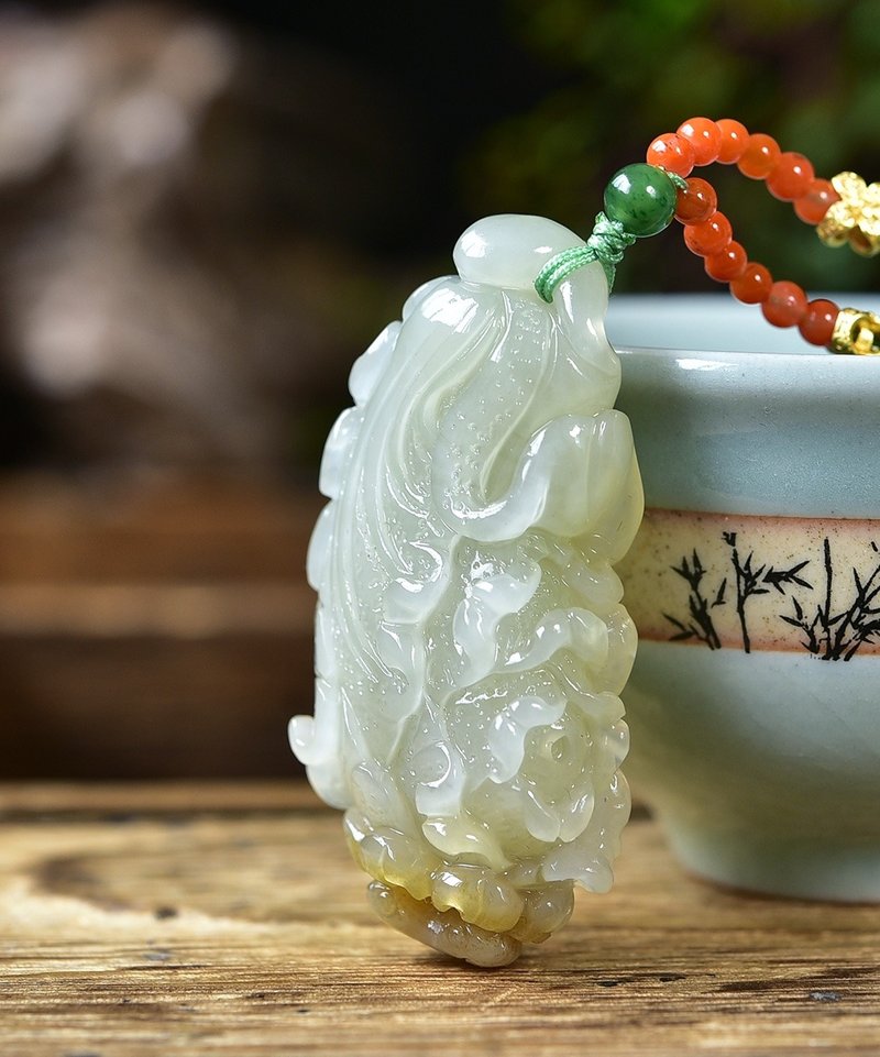 秒杀价 天然和田糖料白菜吊坠 - 吊饰 - 玉石 