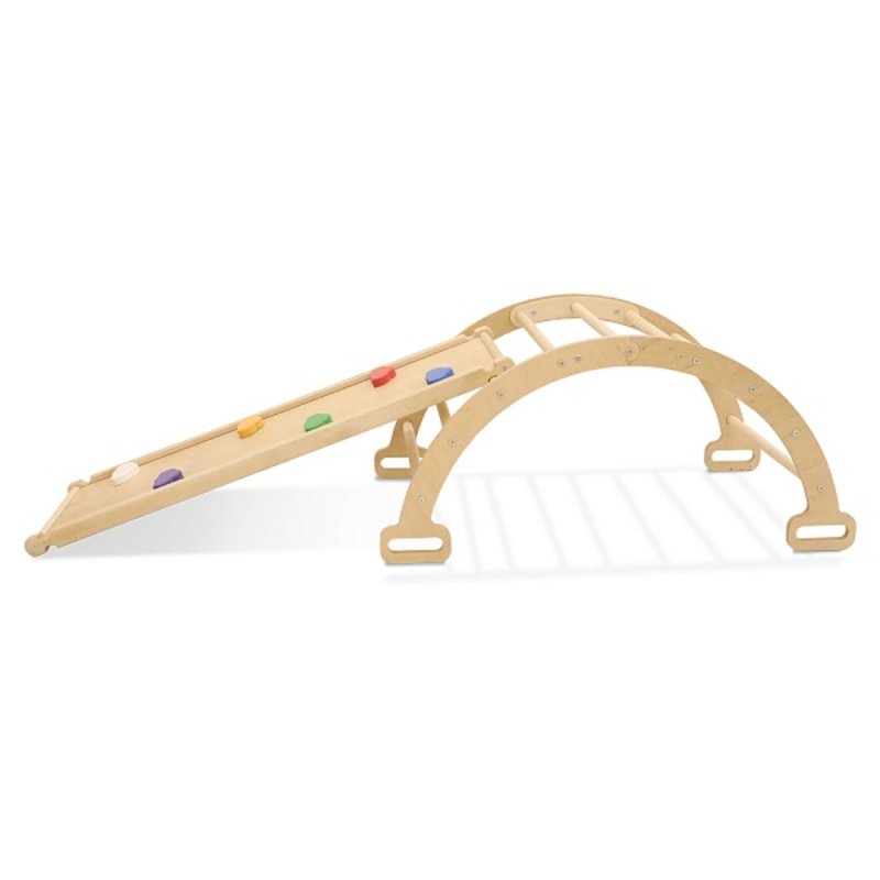 Wooden Montessori Pikler Climber with Arch and Slider 2 in 1 - 儿童家具 - 木头 多色