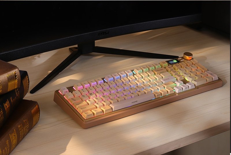 irocks K85R 机械式键盘-热插拔-RGB背光-摩卡棕 注音版 - 电脑配件 - 其他材质 