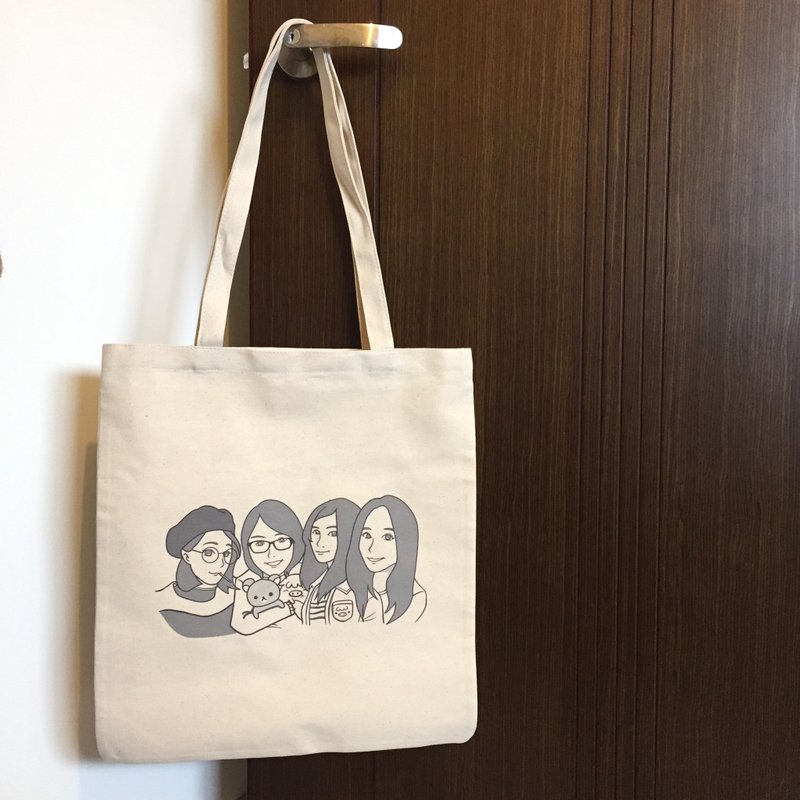 加绘人物专区 定制化黑白漫画人物风格 第三人起算 - 侧背包/斜挎包 - 棉．麻 