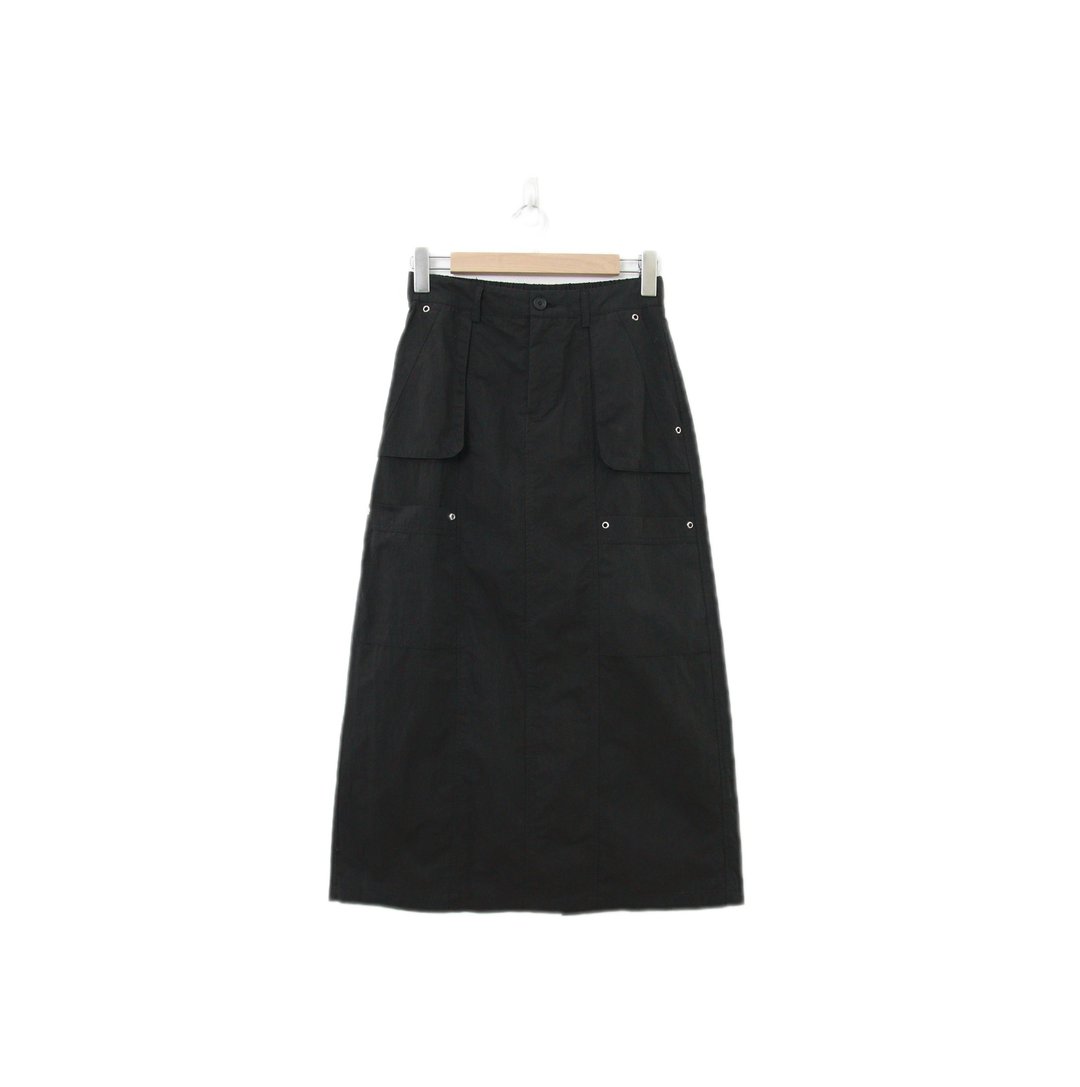 Back to Green-复古长裙 黑色俐落工作裙 M-26//vintage skirt - 裙子 - 棉 