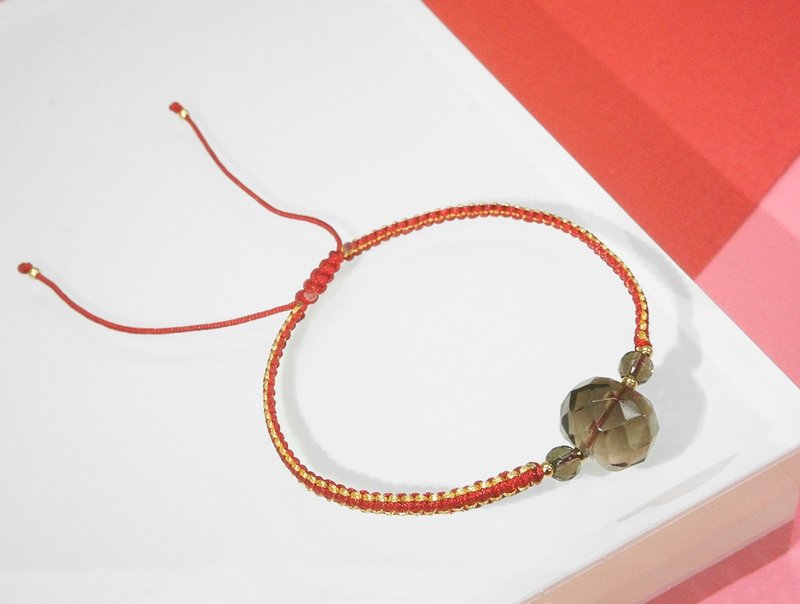 Edith & Jaz • 手织系列 - 茶晶编织手环 - 手链/手环 - 纸 咖啡色