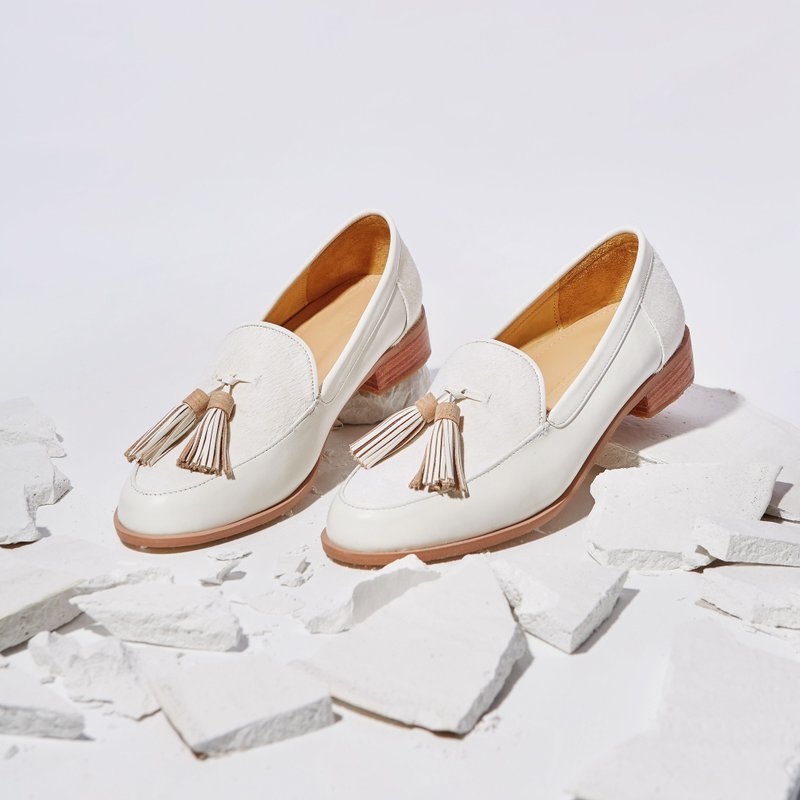 Off White-FIR Loafers - 女款休闲鞋 - 真皮 白色