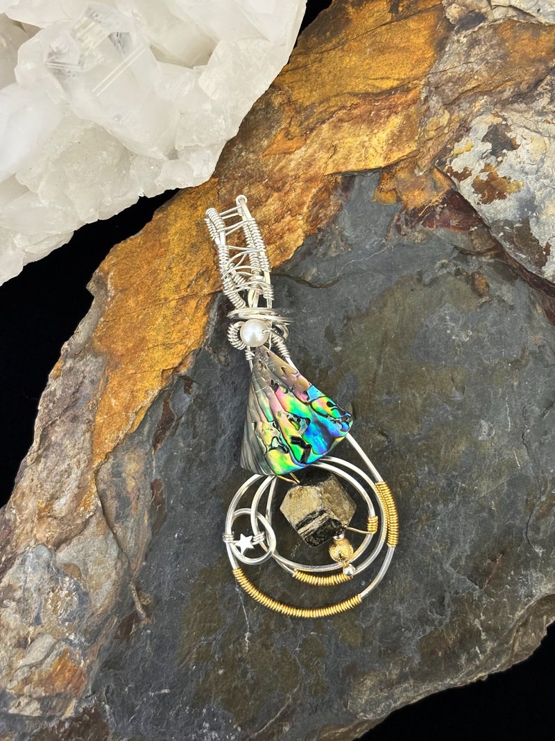 Angelin Jewelry || 海里音符。鲍鱼贝 / 黄铁矿 / 珍珠 / 项链 - 项链 - 水晶 