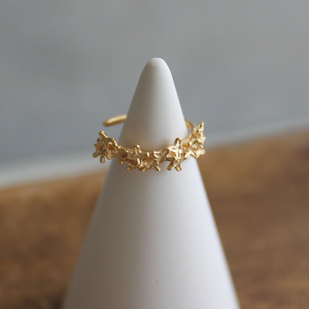 fragrant olive / 桂花 / ear cuff size : L - 耳环/耳夹 - 银 金色