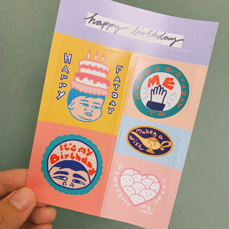 贴纸 | happy fatday 生日贴纸 - 贴纸 - 纸 多色