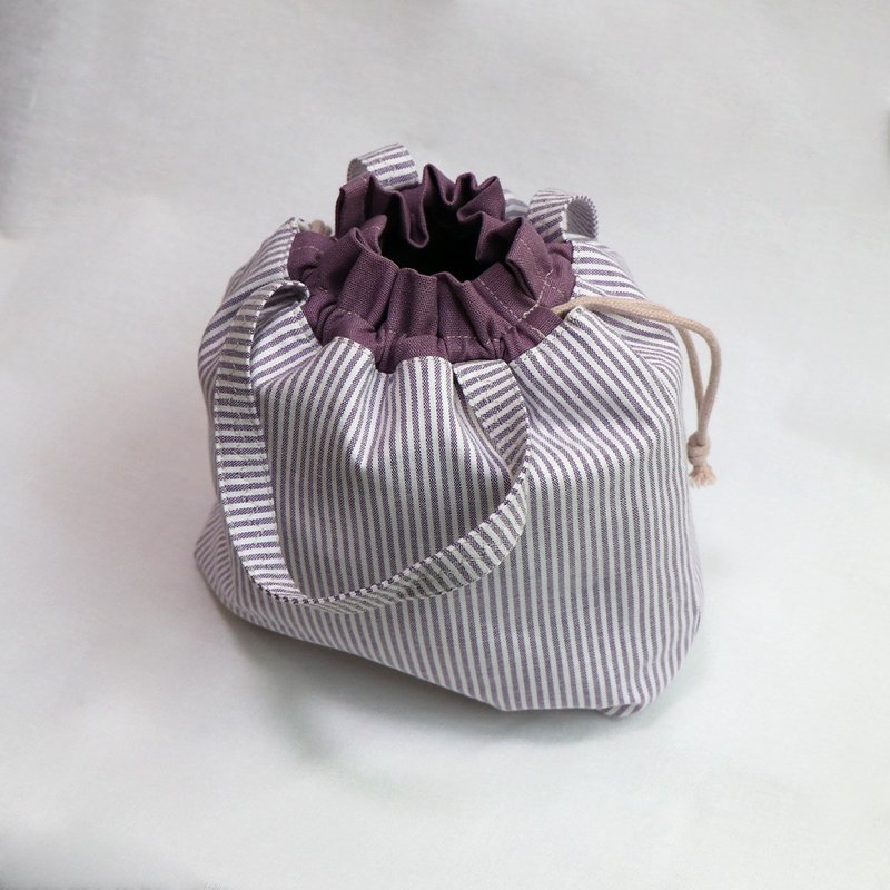 【 MY HANDMADE 】日系束口小提袋l 日本棉布 l 手工车 - 手提包/手提袋 - 棉．麻 