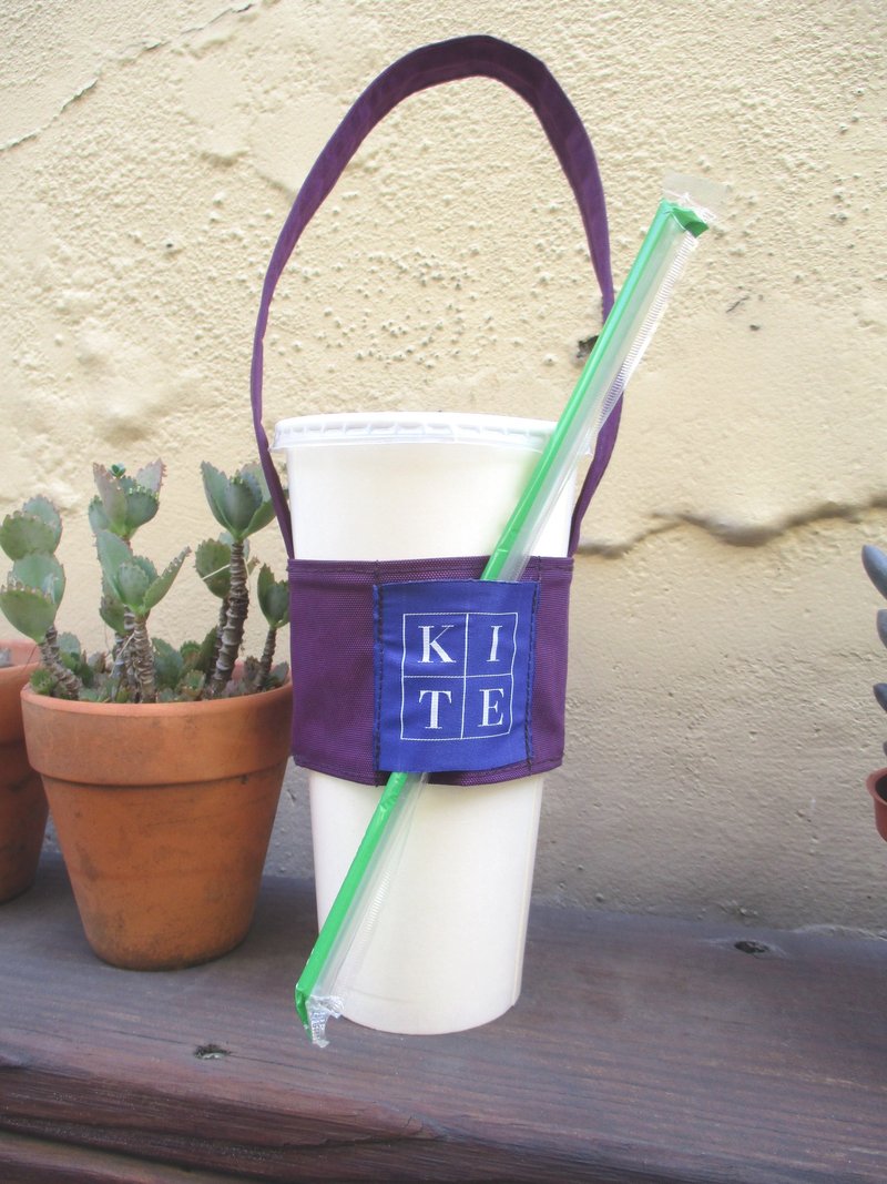 小风筝-环保杯套-紫槿 - 随行杯提袋/水壶袋 - 其他材质 紫色