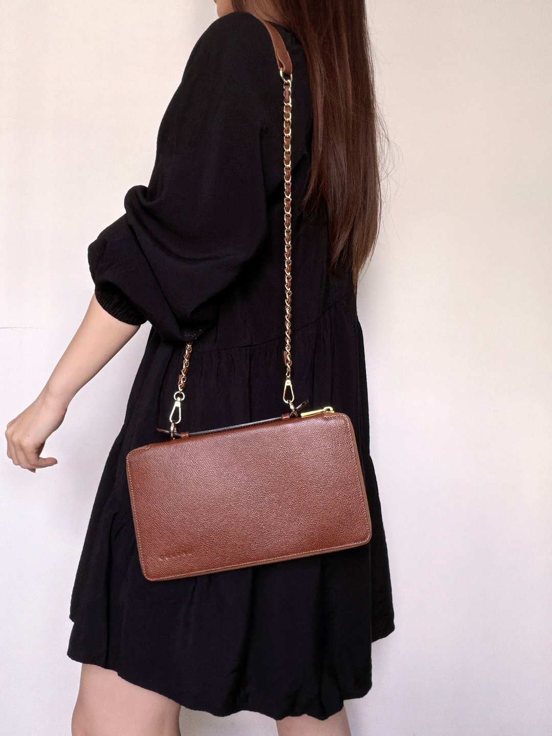中古正品 Celine 思琳 多用途真皮长夹 皮革收纳包 斜背包 WOC - 侧背包/斜挎包 - 真皮 咖啡色