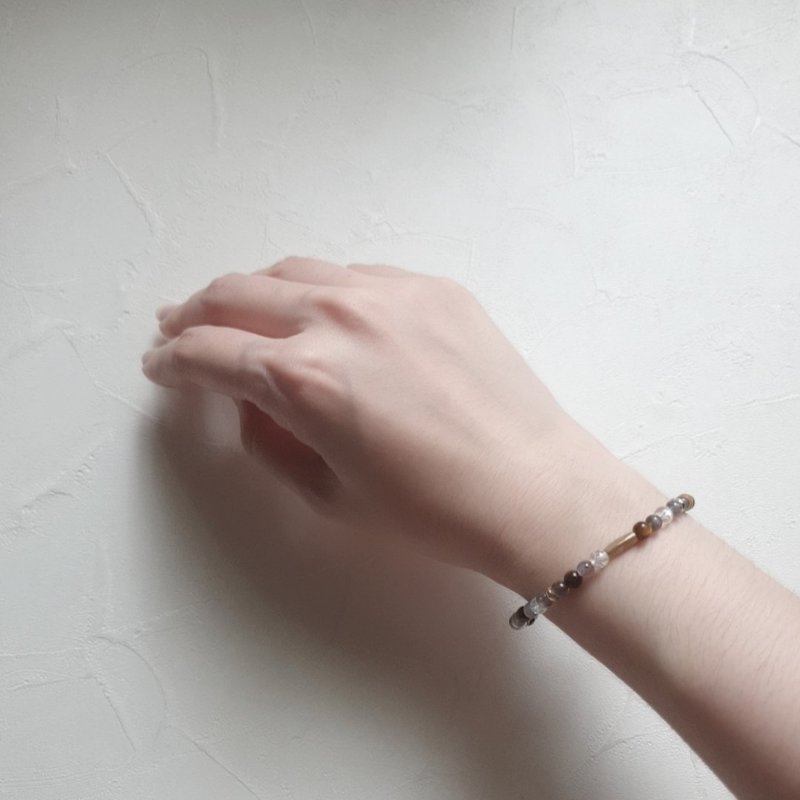 定心金石 天然晶石手链(堇青石.虎眼石.爆花白水晶)考生必备 - 手链/手环 - 水晶 紫色