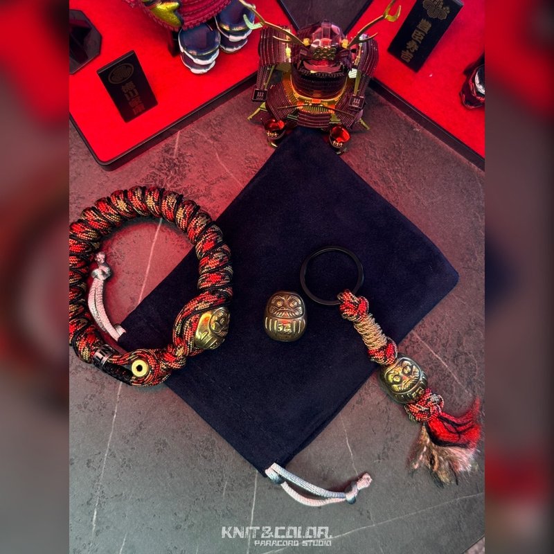 Knit&Color.伞绳手作-原创坠饰No.1达摩不倒翁 - 手链/手环 - 尼龙 