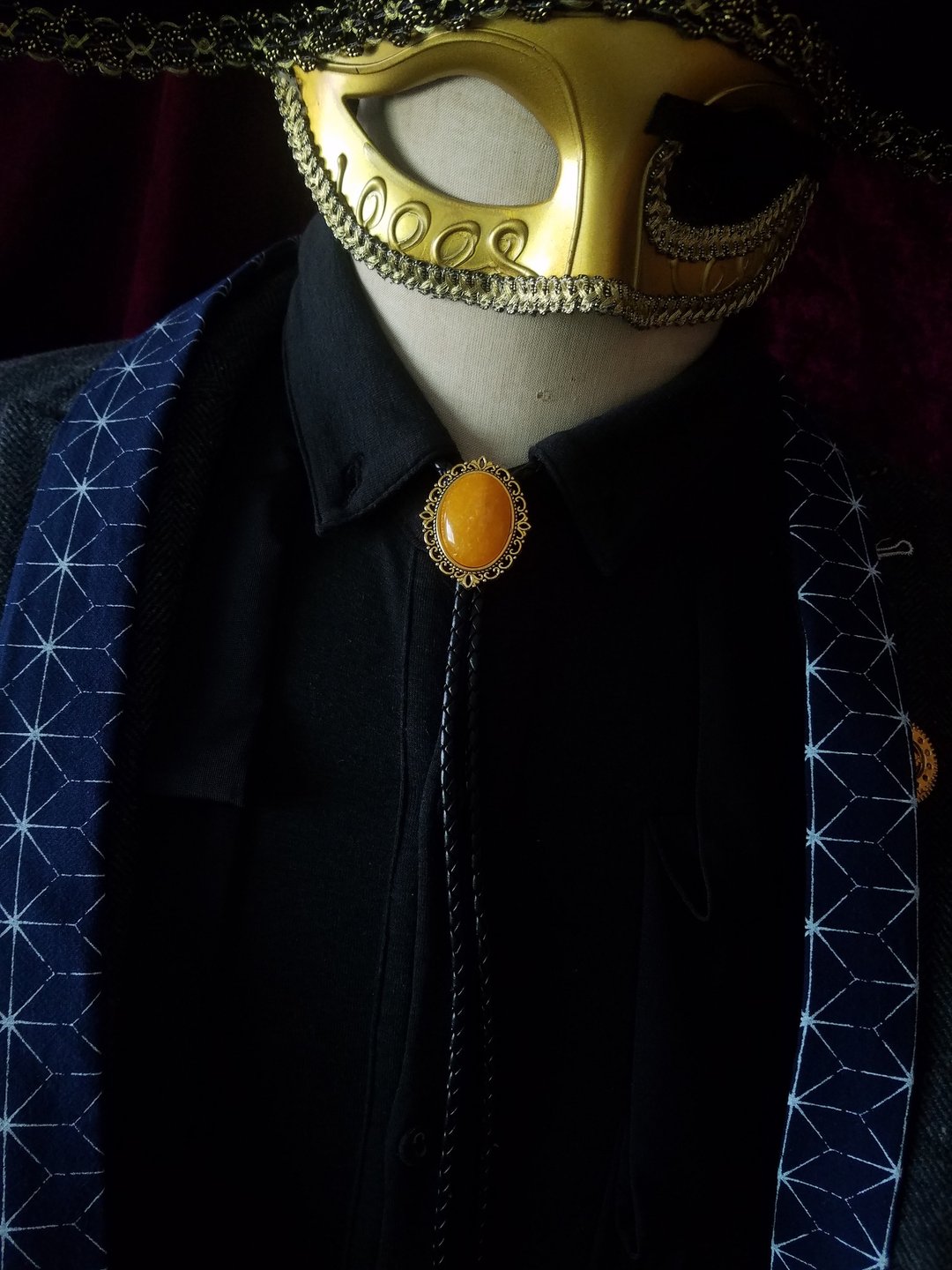 蜜蜡石保罗领带领结天然宝石bolo tie领带 - 领带/领带夹 - 半宝石 黄色
