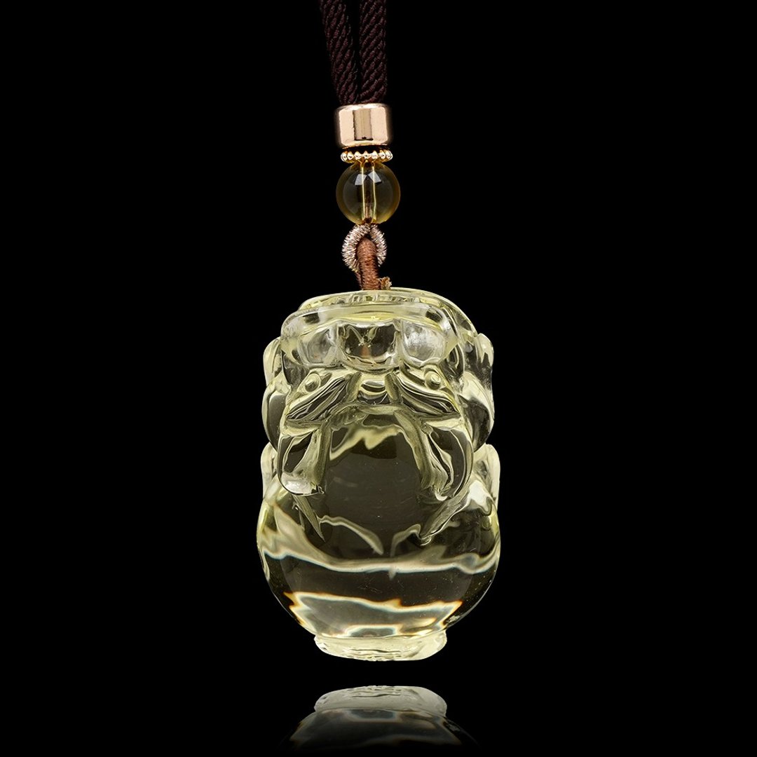 【正佳珠宝】黄水晶 顶级冰质 招财貔貅 50g 黄水晶吊坠 - 项链 - 半宝石 多色