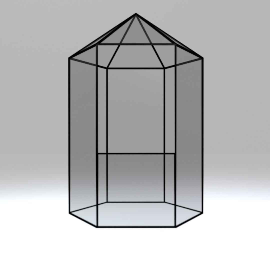 Digital drawing for printing 034. Stained glass large big hexagonal terrarium - 图文模板设计 - 其他材质 
