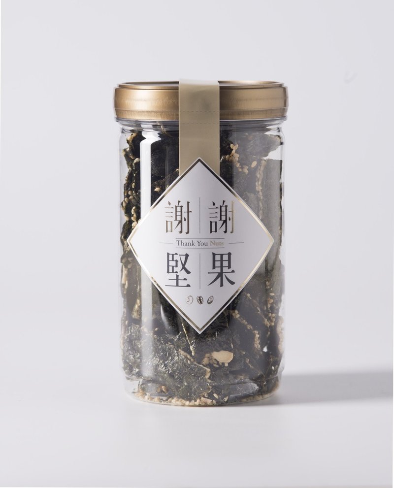 【海苔坚果脆片】(密封罐)(严选素食零嘴)(非油炸,不死咸)(素食) - 零食/点心 - 塑料 金色