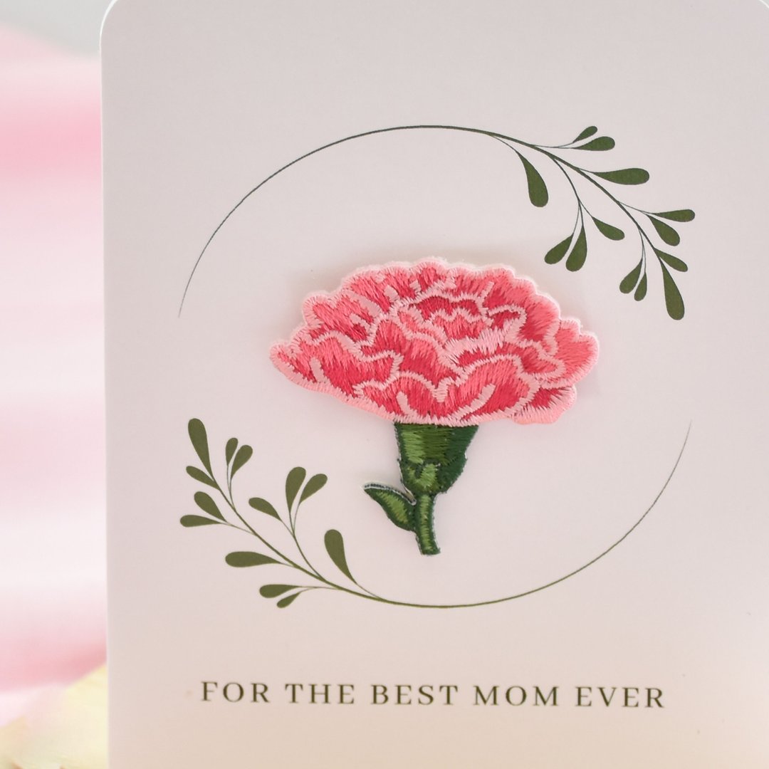 刺绣别针+母亲节卡片 For the Best Mom Ever - 卡片/明信片 - 纸 