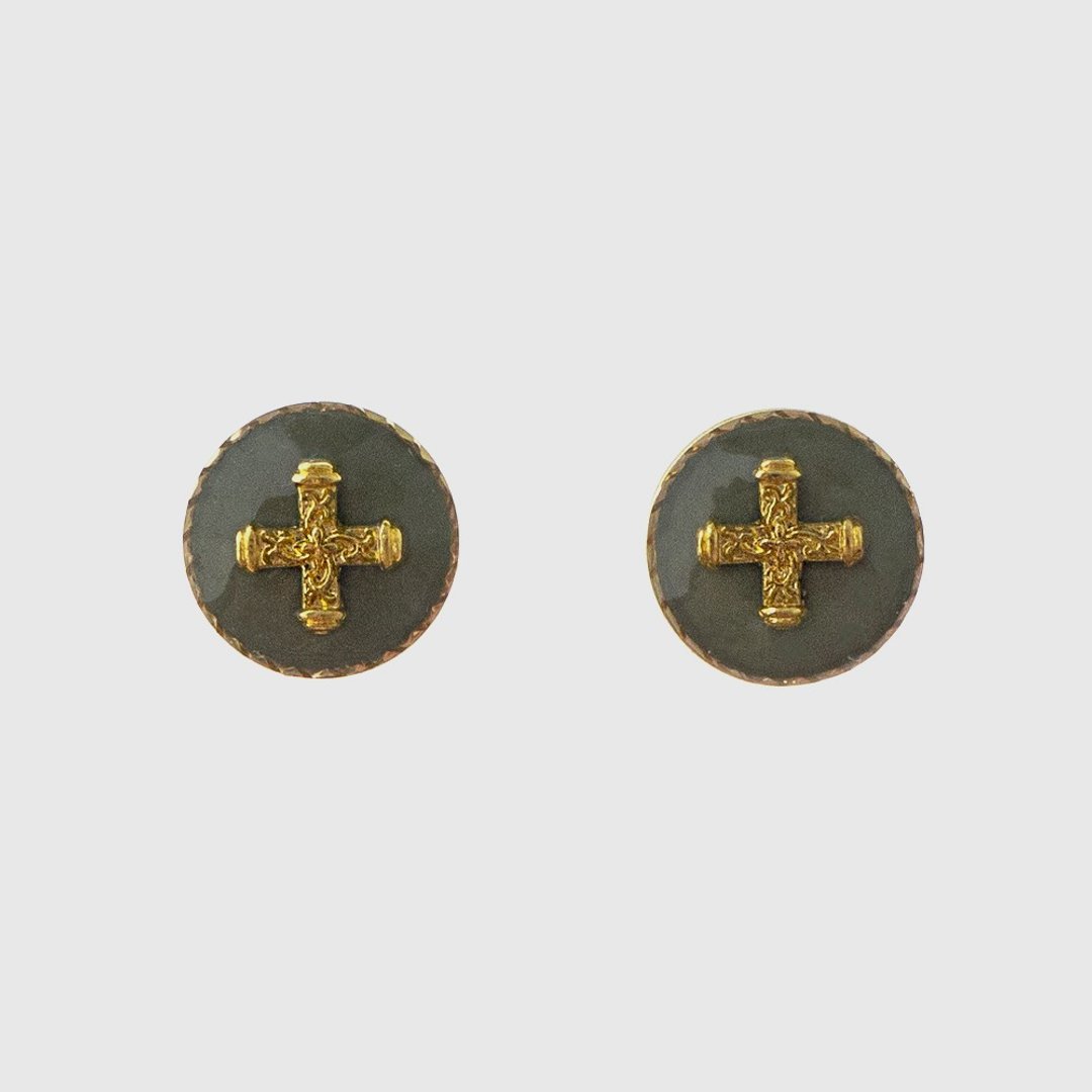 耳环 | Glorious Cross 瑰丽十字 - 耳环/耳夹 - 树脂 绿色