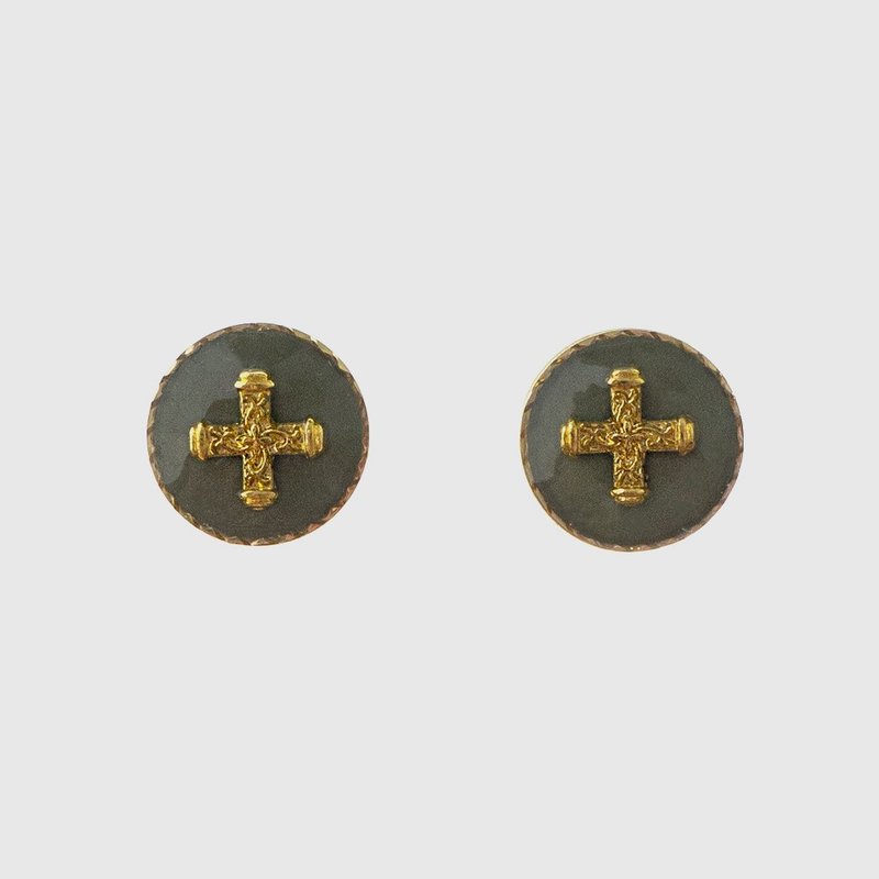 耳环 | Glorious Cross 瑰丽十字 - 耳环/耳夹 - 树脂 绿色