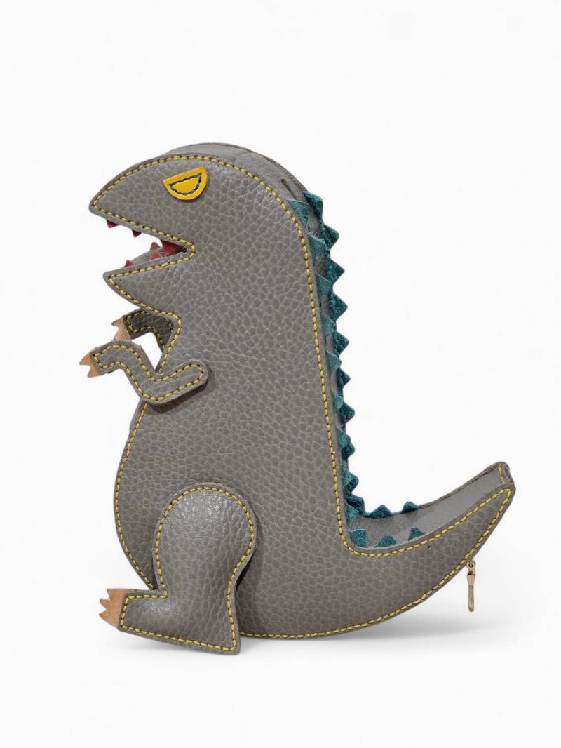 Rexy皮革恐龙存钱筒 - 储蓄罐 - 真皮 灰色