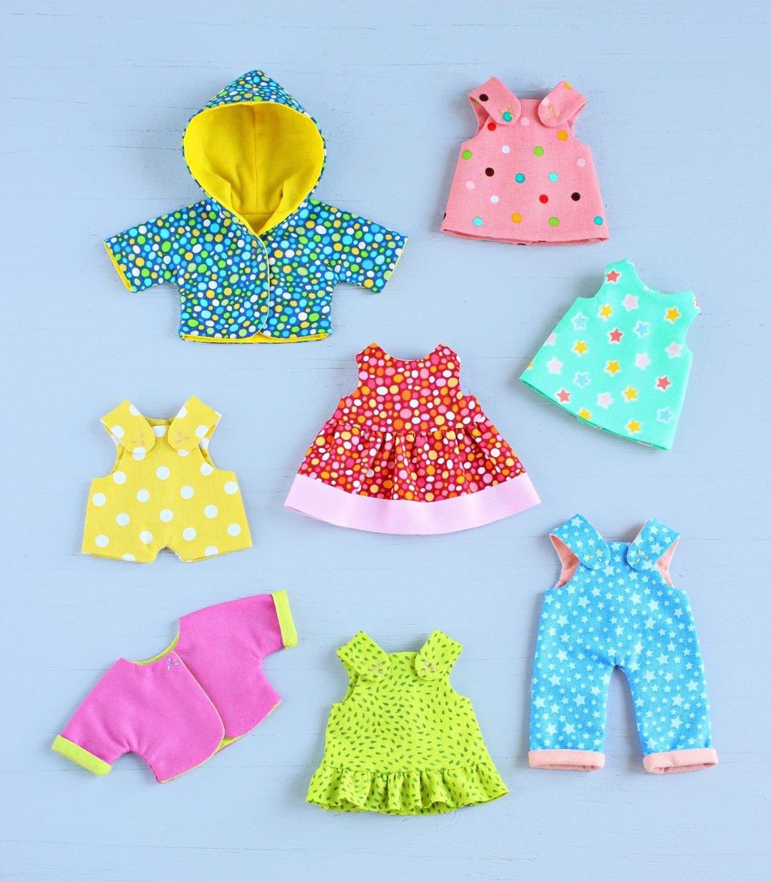 4 PDF Summer Wardrobe (8 pieces) for Mini Dolls Sewing Pattern Bundle - 手工艺教程/工具书 - 其他材质 