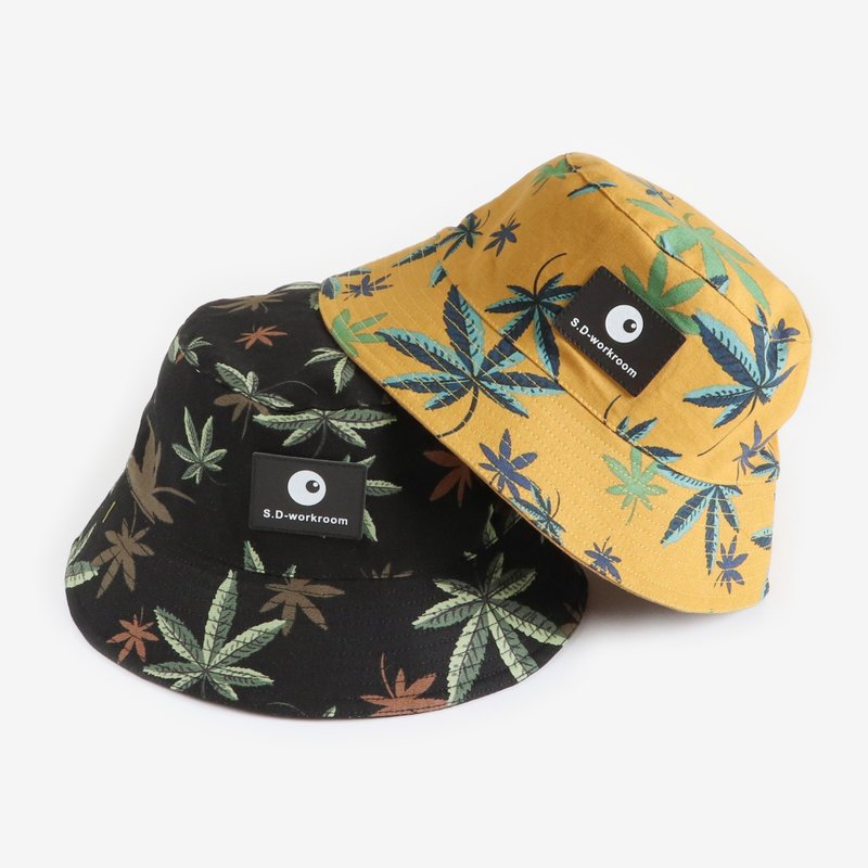 大麻叶双面渔夫帽 - 帽子 - 棉．麻 多色