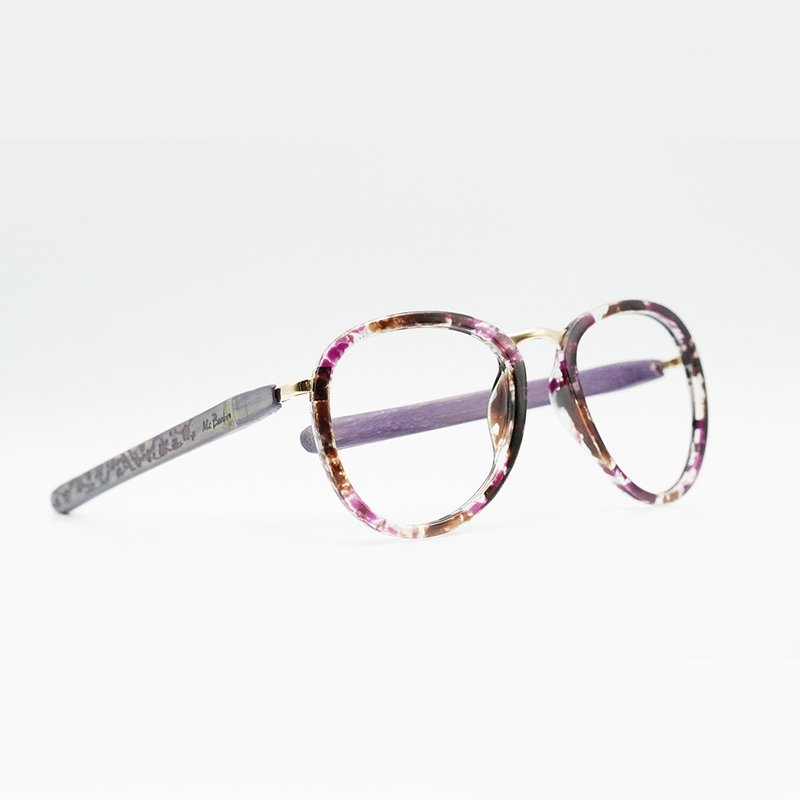 小窗花 寒梅竹直脚 -豹纹紫竹 FF-33 Mr.Banboo台湾手工眼镜 - 眼镜/眼镜框 - 竹 