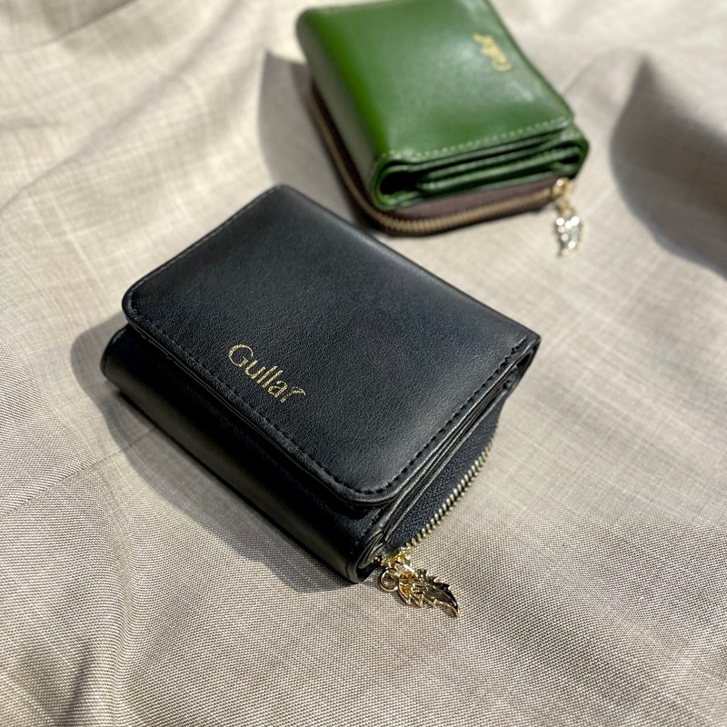 Gullar Desserto 仙人掌小短夹-纯植物皮革包 - 皮夹/钱包 - 植物．花 黑色