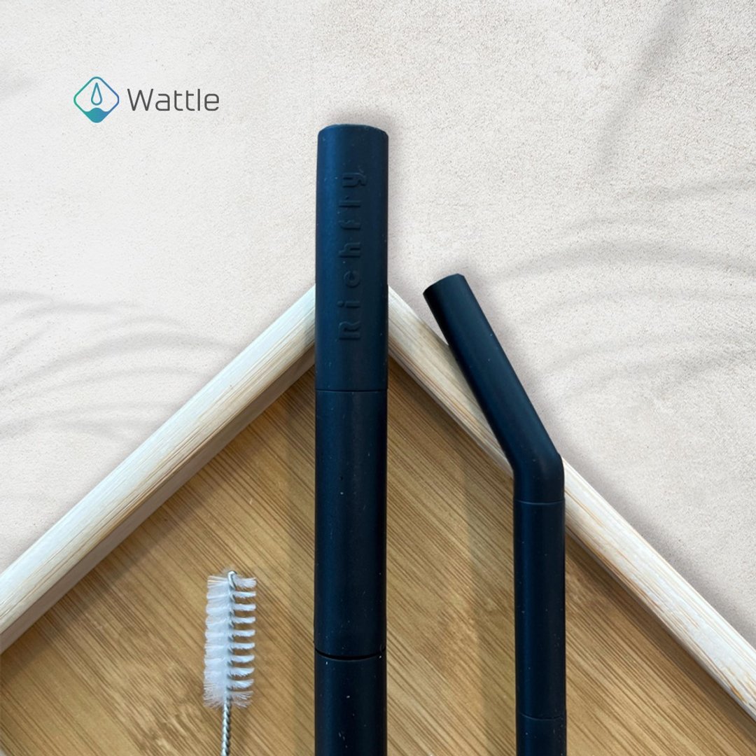 Wattle ∣ 积木吸管_珍珠粗吸管_黑色 - 环保吸管 - 硅胶 黑色