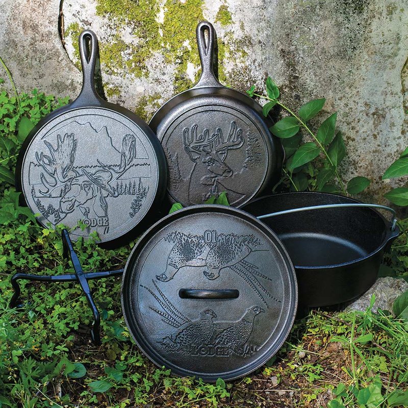 美国LODGE Wildlife 野生动物系列 铸铁露营锅具五件组 L5WLSETA - 锅具/烤盘 - 其他金属 黑色