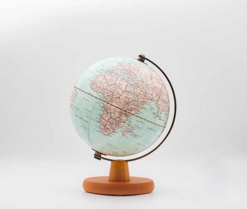 SkyGlobe 8寸发光新仿古图日式木质底座地球仪(英文版) - 摆饰 - 木头 粉红色
