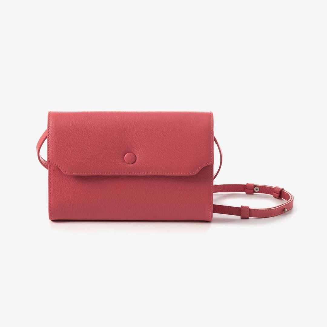 Bag-Genuine leather shoulder bag, mini size, model O - 侧背包/斜挎包 - 真皮 粉红色