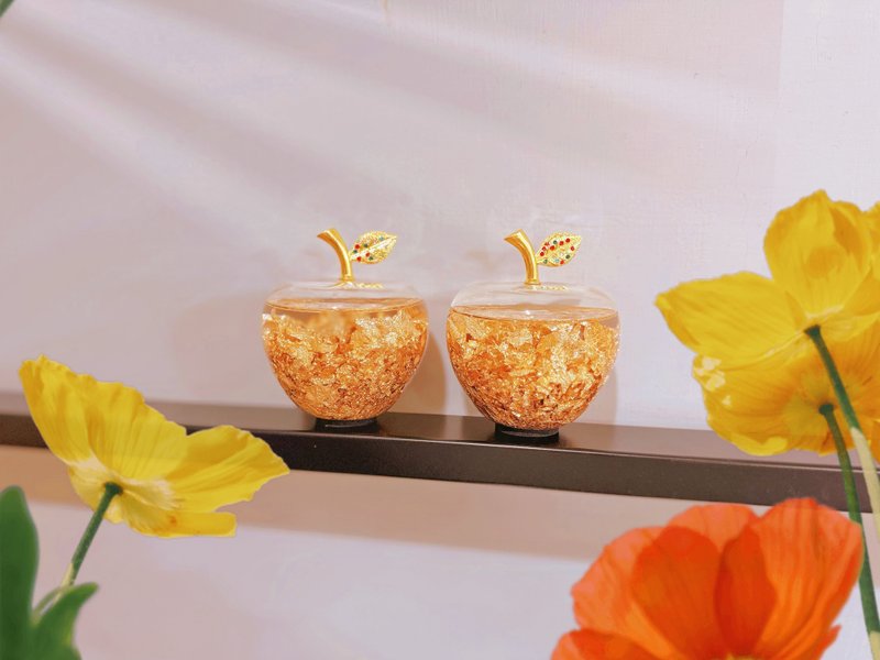 苹平安安金苹果 招福喜洋洋 钱钱入你/妳家 送礼 摆饰 单颗独售 - 摆饰 - 其他材质 金色