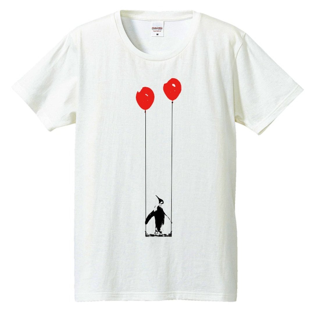 T-shirt / penguin - 男装上衣/T 恤 - 棉 白色