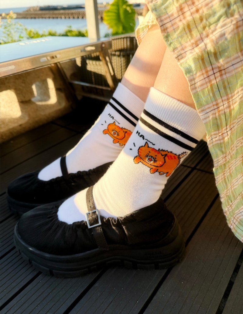 椪之助前后HA~气袜 - 袜子 - 棉．麻 白色