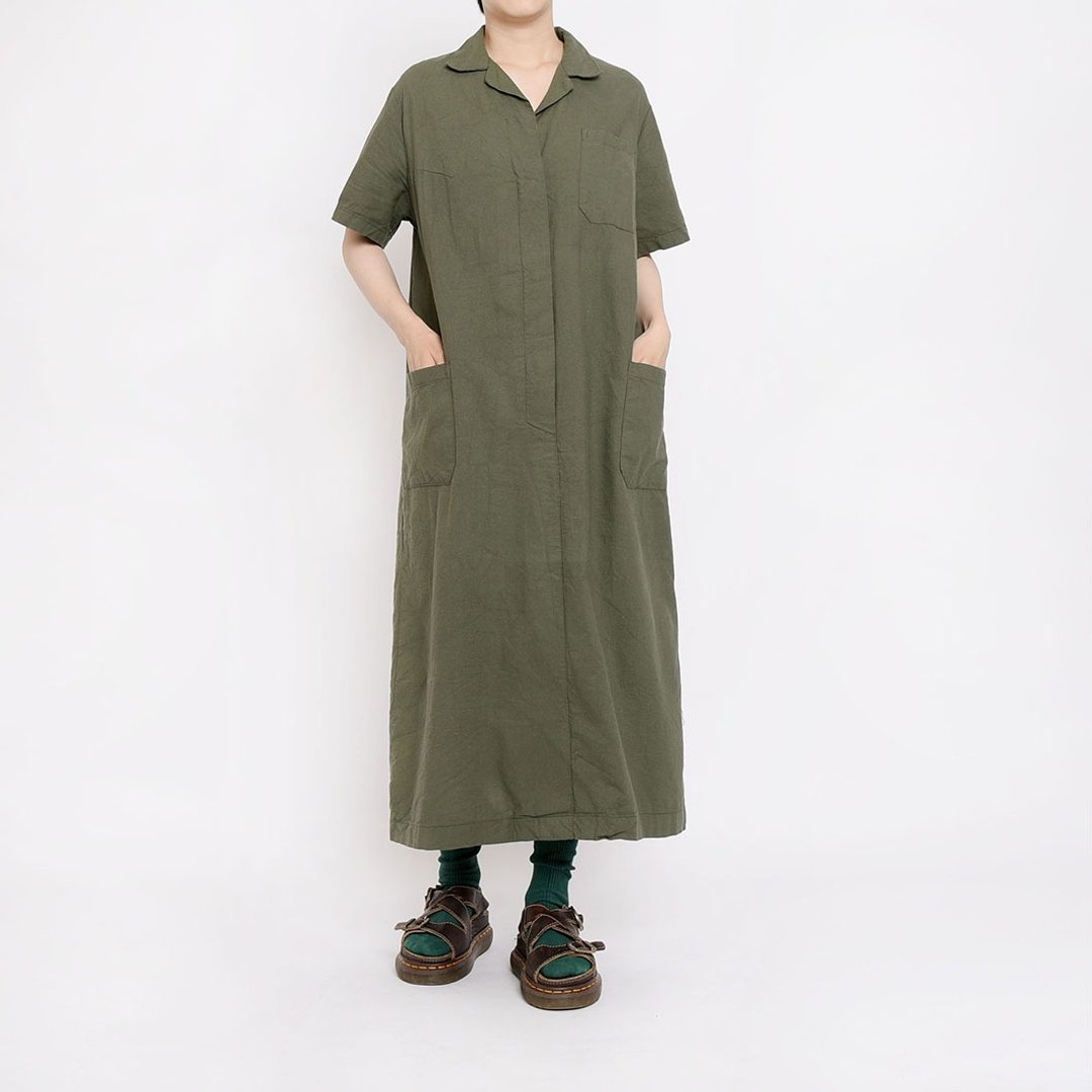 捷克军医疗连身工作服 / Vintage 古着 - 洋装/连衣裙 - 棉 绿色