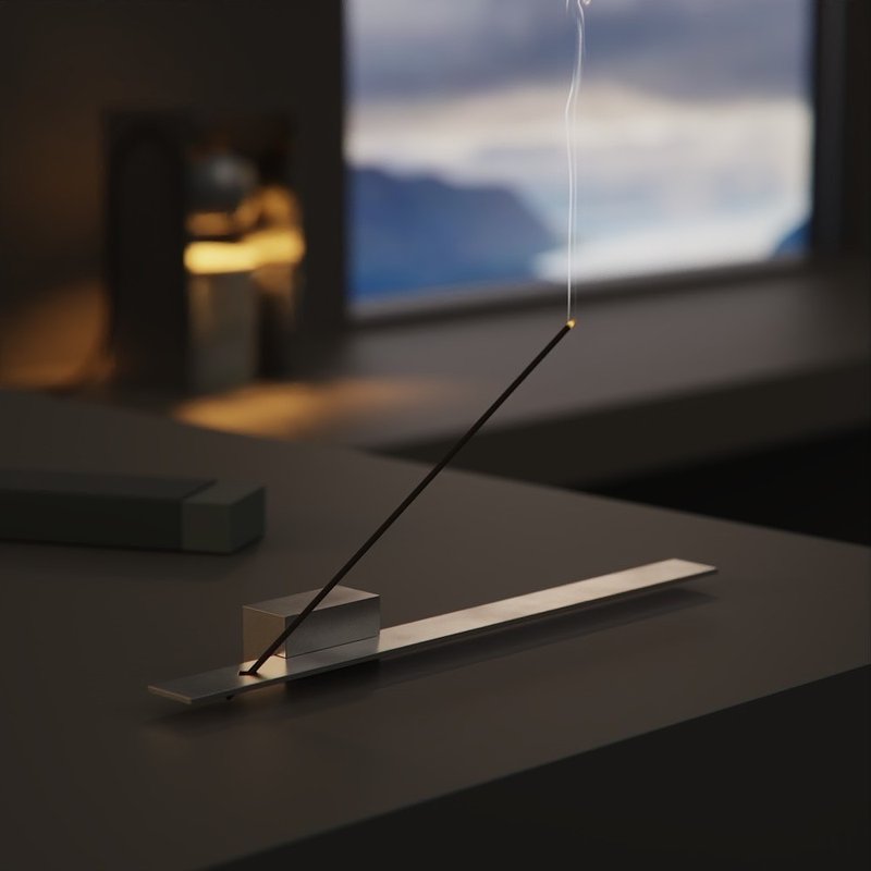 【Pillar 01线香座】 不锈钢极简造型 台湾原创设计 - 香薰/精油/线香 - 其他金属 