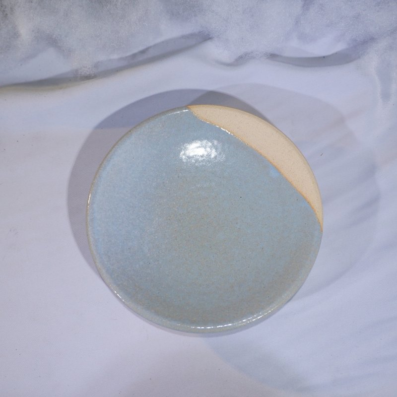 限定灰眉月陶盘约Ø12.3 cm - 浅碟/小碟子 - 陶 蓝色
