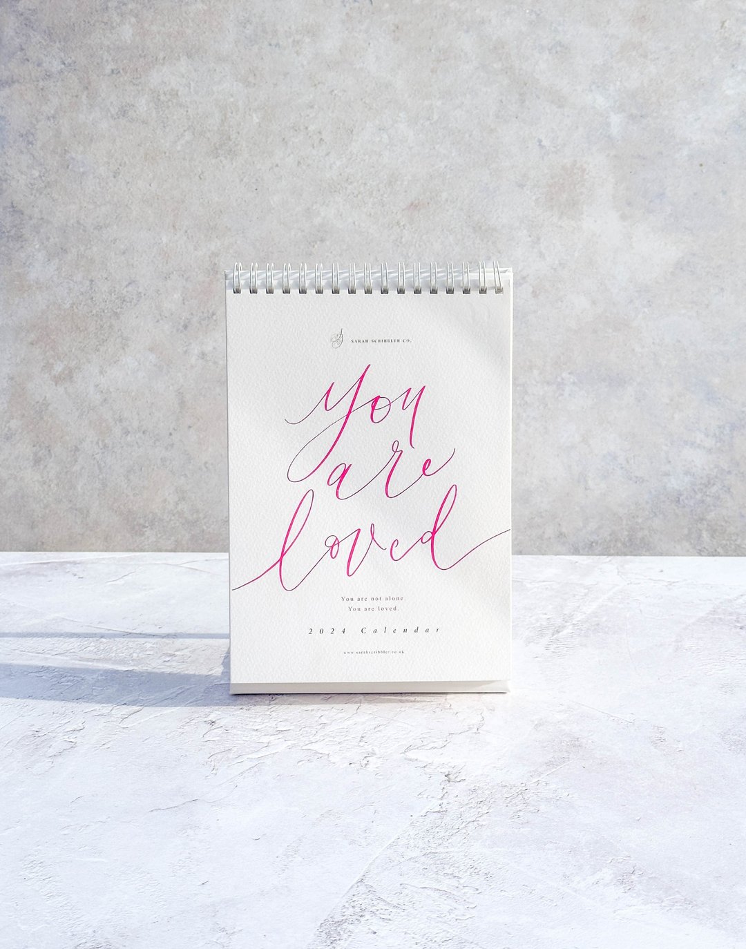 You Are Loved 2024年英文水彩书法坐台月历 |换购明信片 - 年历/台历 - 纸 多色