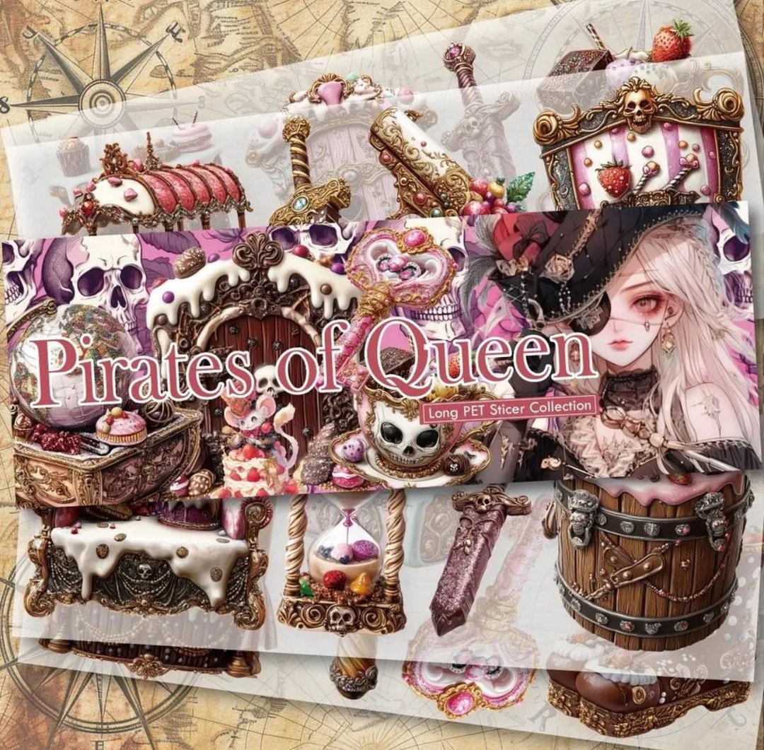 Pirates of Queen Long PET Sticker BOX - 贴纸 - 其他材质 咖啡色