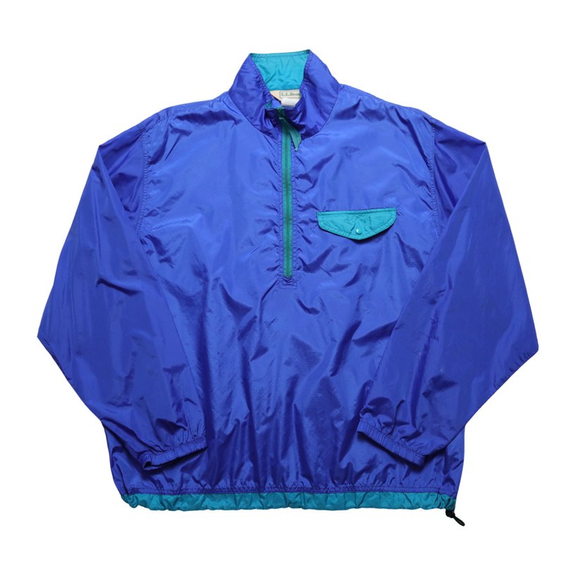 1980s L.L.Bean 蓝色尼龙冲锋衣 套头上衣 LLBEAN - 男装外套 - 尼龙 蓝色