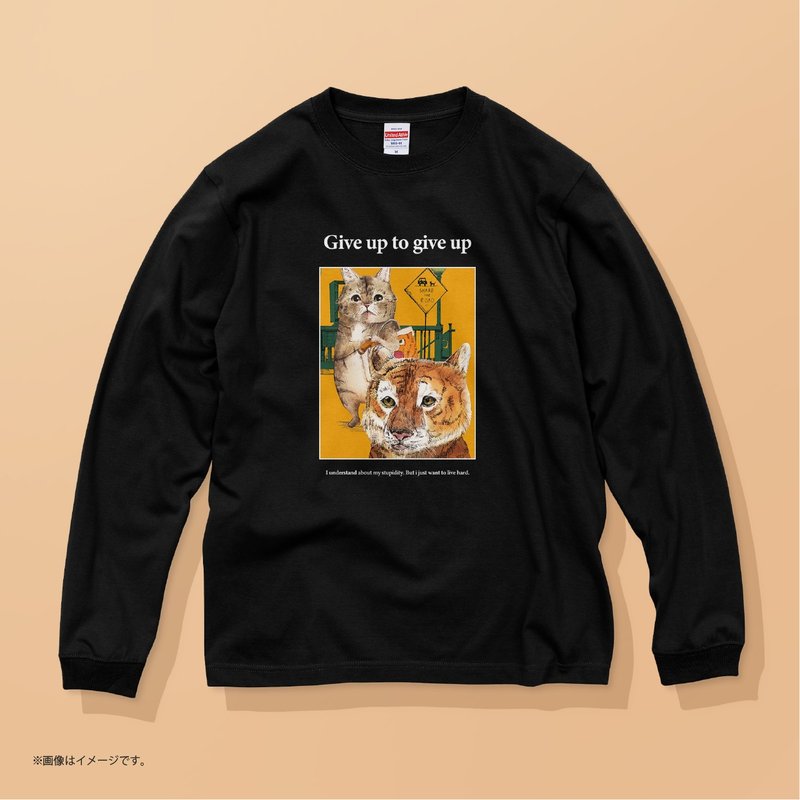 想当老虎的猫/棉质T恤 - 女装 T 恤 - 棉 黑色