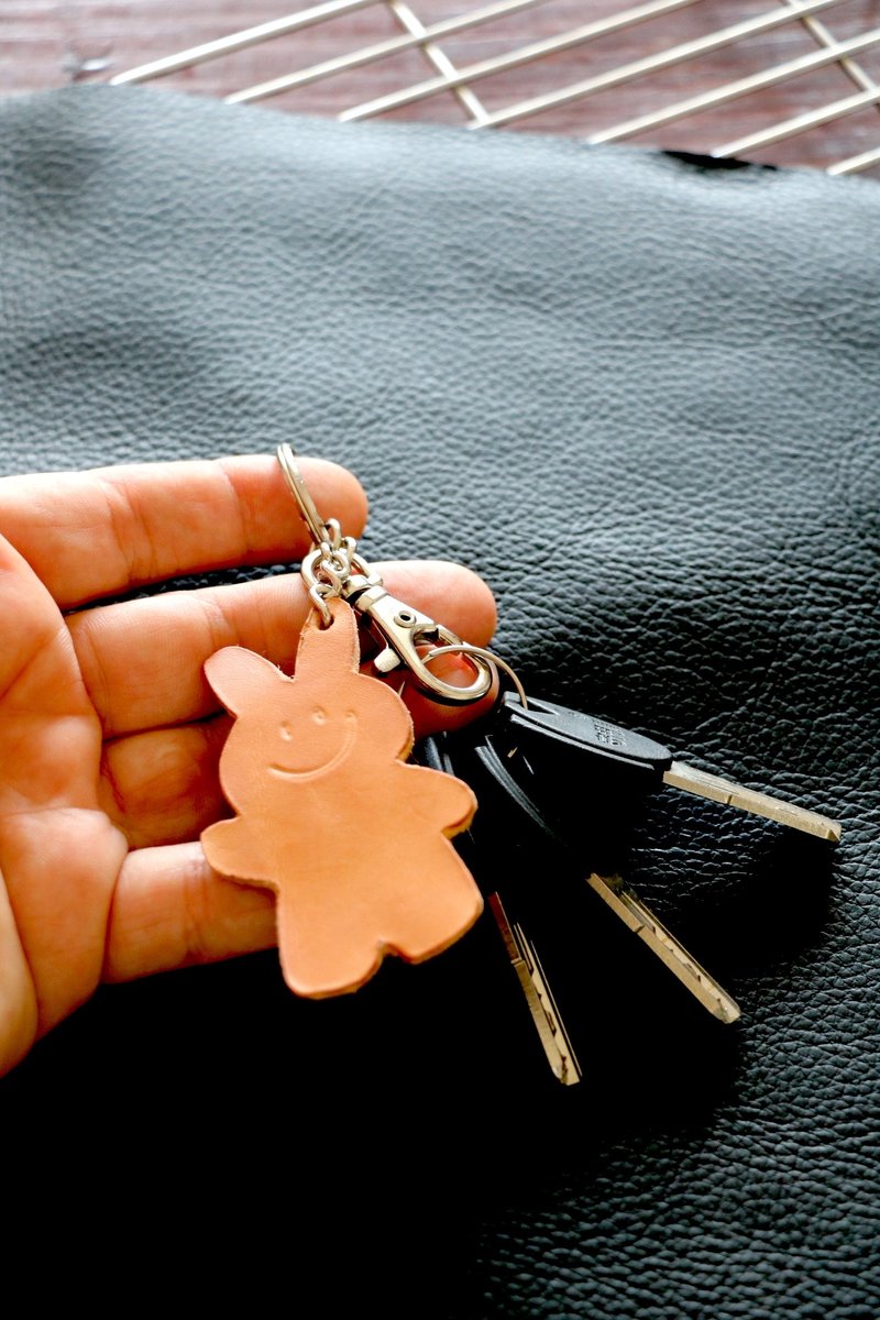 兔子造型皮革钥匙圈  可爱又有意义的小礼物 - 钥匙链/钥匙包 - 真皮 咖啡色