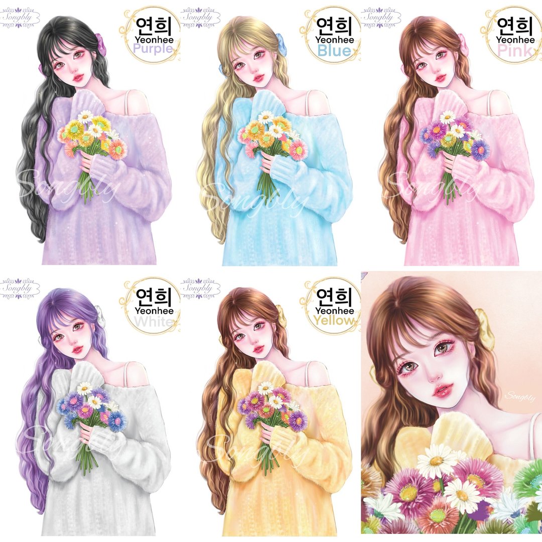 Yeonhee 贴纸全组 - 贴纸 - 纸 多色